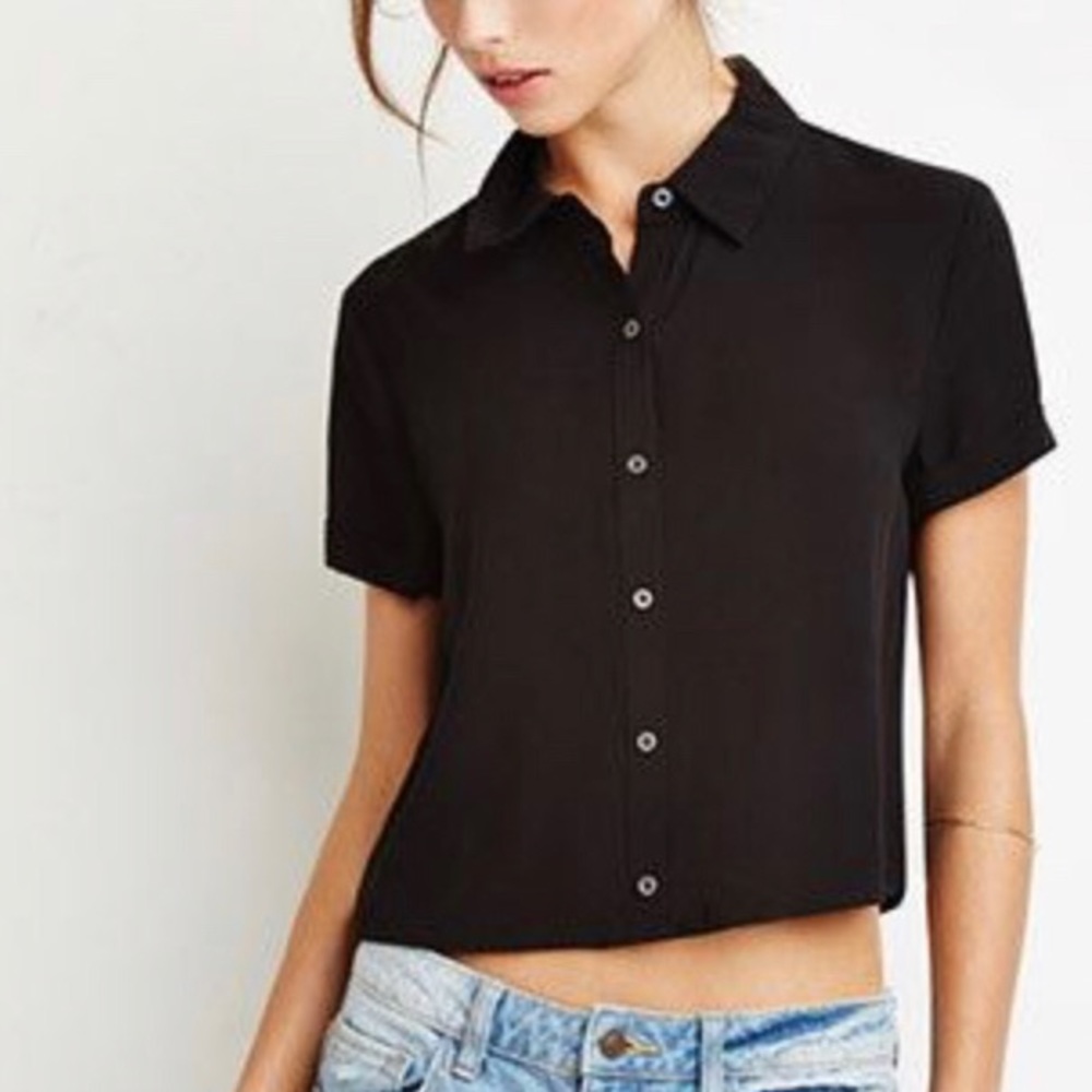 *Pink* Crop Button Up